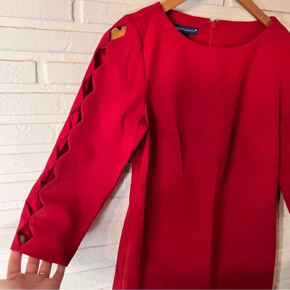 RSVP by Talbots Red Above The Knee Scalloped Sleeve Dress, Women’s Size 2 Petite - Picture 5 of 9